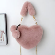 Love Bags Soft Plush Handbags Women Valentine's Day Party Bag Women fashion clothing Orange Felix Bean paste pink  