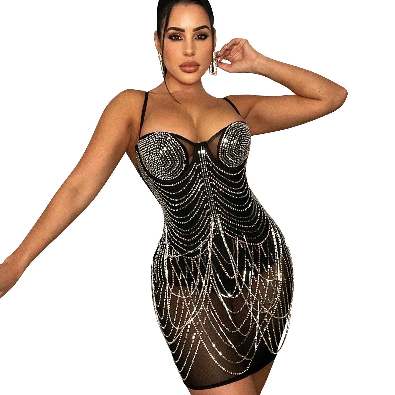 Women's Fashion Personality Tassel Suspender Dress Women fashion clothing Orange Felix   