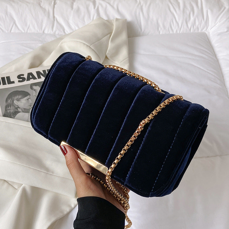 Women's Fashion One Shoulder Velvet Chain Crossbody Bag for Wedding Party and events women fashion Orange Felix   