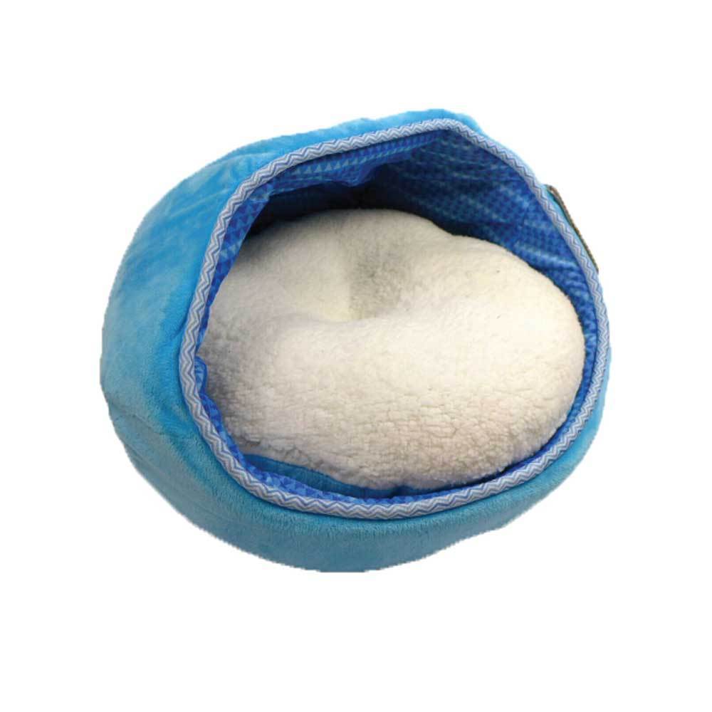 Cat Coozy Bed Fleece Blue Dog House Pet Soft Couch Cave Plush Cat Cushion for pets Home & Garden Ozdingo   