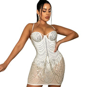 Women's Fashion Personality Tassel Suspender Dress Women fashion clothing Orange Felix   