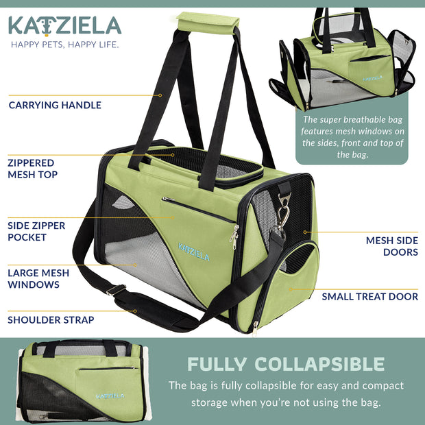 Katziela Soft Sided Pet Carrier Beds & Blankets Orange Felix   