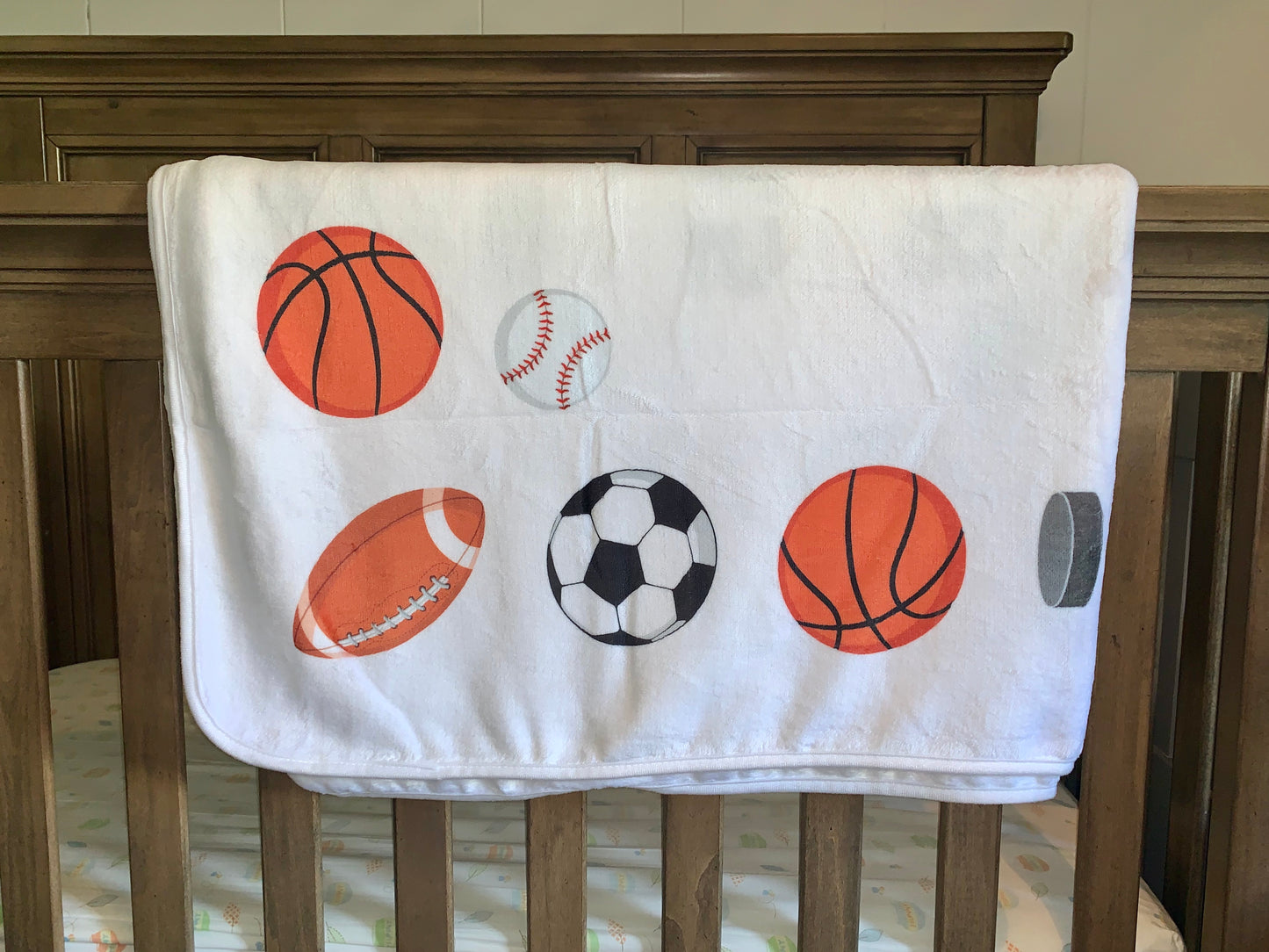 Sports Baby Milestone Blanket- Double Sided for 0-24 Months Blankets & Pillows Sky Blue Birch   