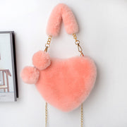 Love Bags Soft Plush Handbags Women Valentine's Day Party Bag Women fashion clothing Orange Felix   
