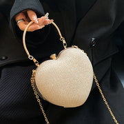 New Heart Chain Crossbody bag Explosion Handheld Peach Heart Bag Clutch for Women women fashion Orange Felix   