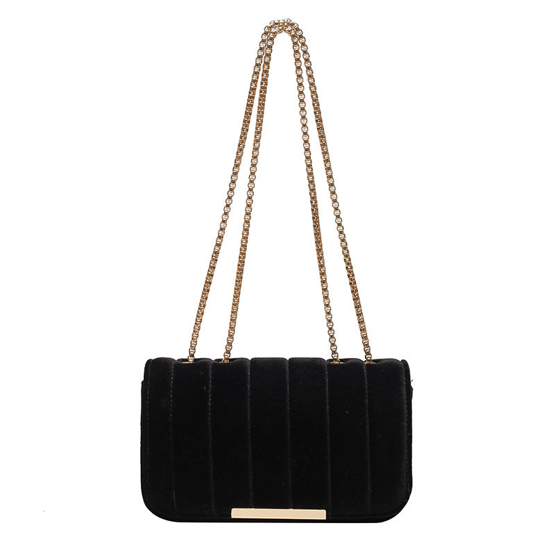 Women's Fashion One Shoulder Velvet Chain Crossbody Bag for Wedding Party and events women fashion Orange Felix   