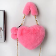 Love Bags Soft Plush Handbags Women Valentine's Day Party Bag Women fashion clothing Orange Felix Bright pink  