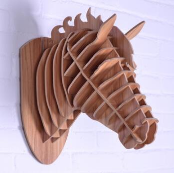 Horse Crafts Animal Head Home Decoration Novelty Items DIY Artwork Carving Wall  hozanas4life Chocolate  