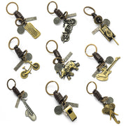 Classic keyboard guitar bike elephant shape series brass Copper keychains  hozanas4life   