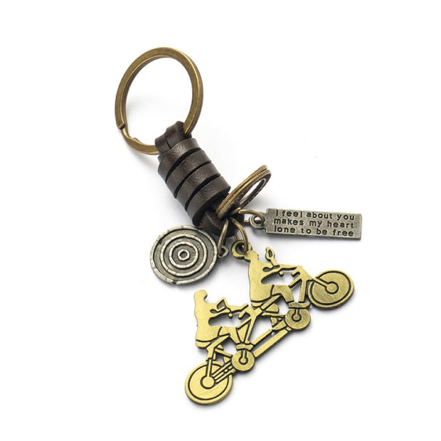 Classic keyboard guitar bike elephant shape series brass Copper keychains  hozanas4life K020124D 12 cm 