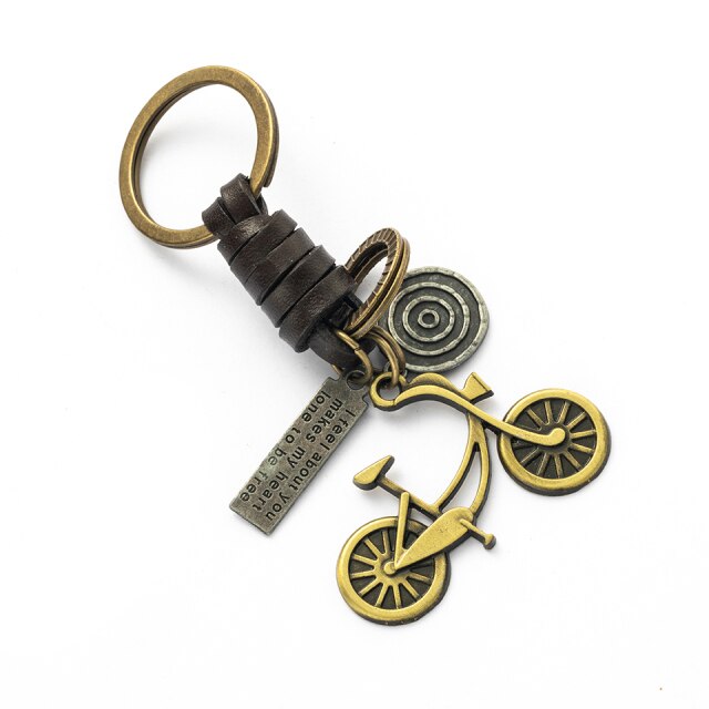 Classic keyboard guitar bike elephant shape series brass Copper keychains  hozanas4life K020132D 12 cm 