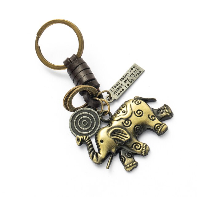 Classic keyboard guitar bike elephant shape series brass Copper keychains  hozanas4life K020133D 12 cm 