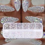12 boxes / set of AB crystal rhinestone diamond gem 3D glitter nail art decoration beauty  hozanas4life   