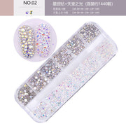 12 boxes / set of AB crystal rhinestone diamond gem 3D glitter nail art decoration beauty  hozanas4life 2  