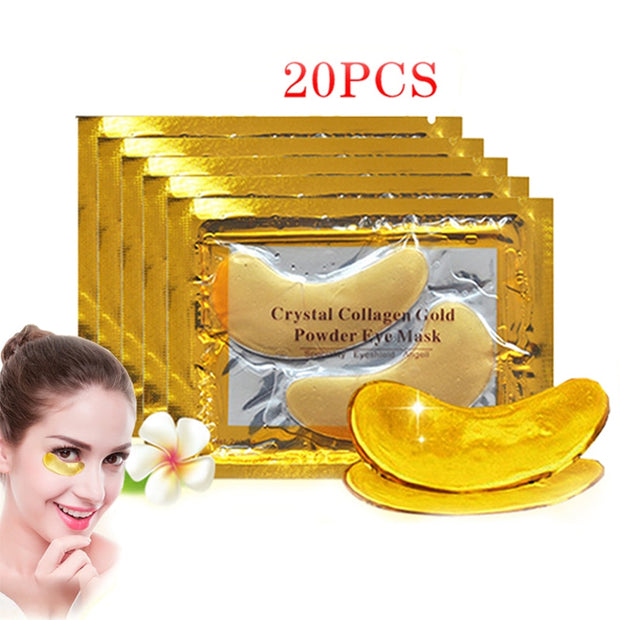 InniCare 20Pcs Crystal Collagen Gold Eye Mask Anti-Aging Dark circle removal masks  hozanas4life   