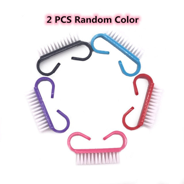 Nail Cleaning Clean Brush File Manicure Pedicure Soft Remove Dust  hozanas4life 2pcs Random Color  