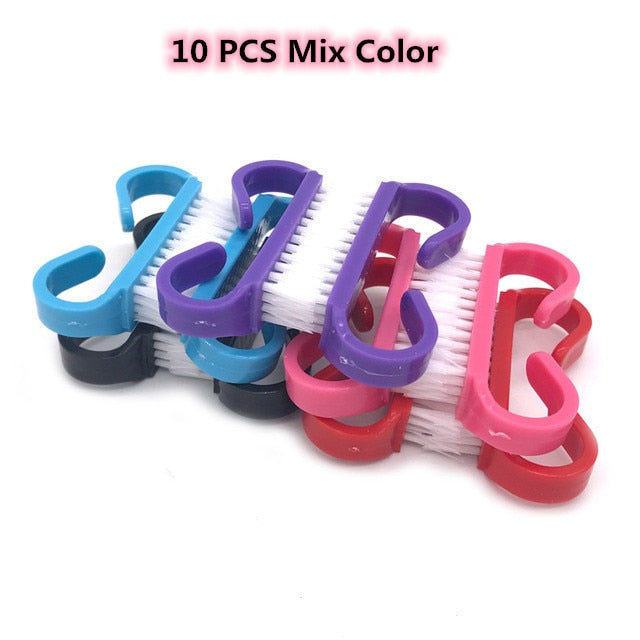 Nail Cleaning Clean Brush File Manicure Pedicure Soft Remove Dust  hozanas4life 10pcs Mix Color  