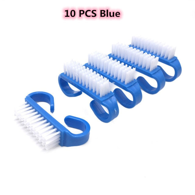 Nail Cleaning Clean Brush File Manicure Pedicure Soft Remove Dust  hozanas4life 10Pcs Blue  