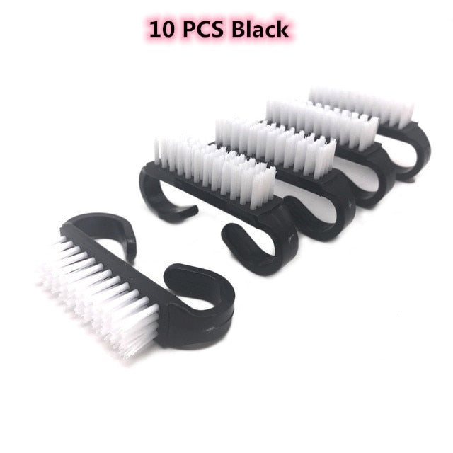 Nail Cleaning Clean Brush File Manicure Pedicure Soft Remove Dust  hozanas4life 10Pcs Black  