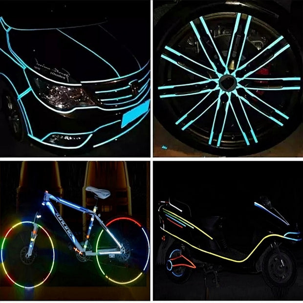 DIY Car Luminous Stickers 8m Reflective Tape Motor Bike Truck Night Light Shining DIY Car Luminous Reflective Stickers hozanas4life   