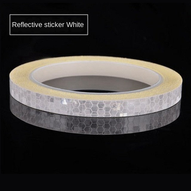 DIY Car Luminous Stickers 8m Reflective Tape Motor Bike Truck Night Light Shining DIY Car Luminous Reflective Stickers hozanas4life White-1CMx8M  