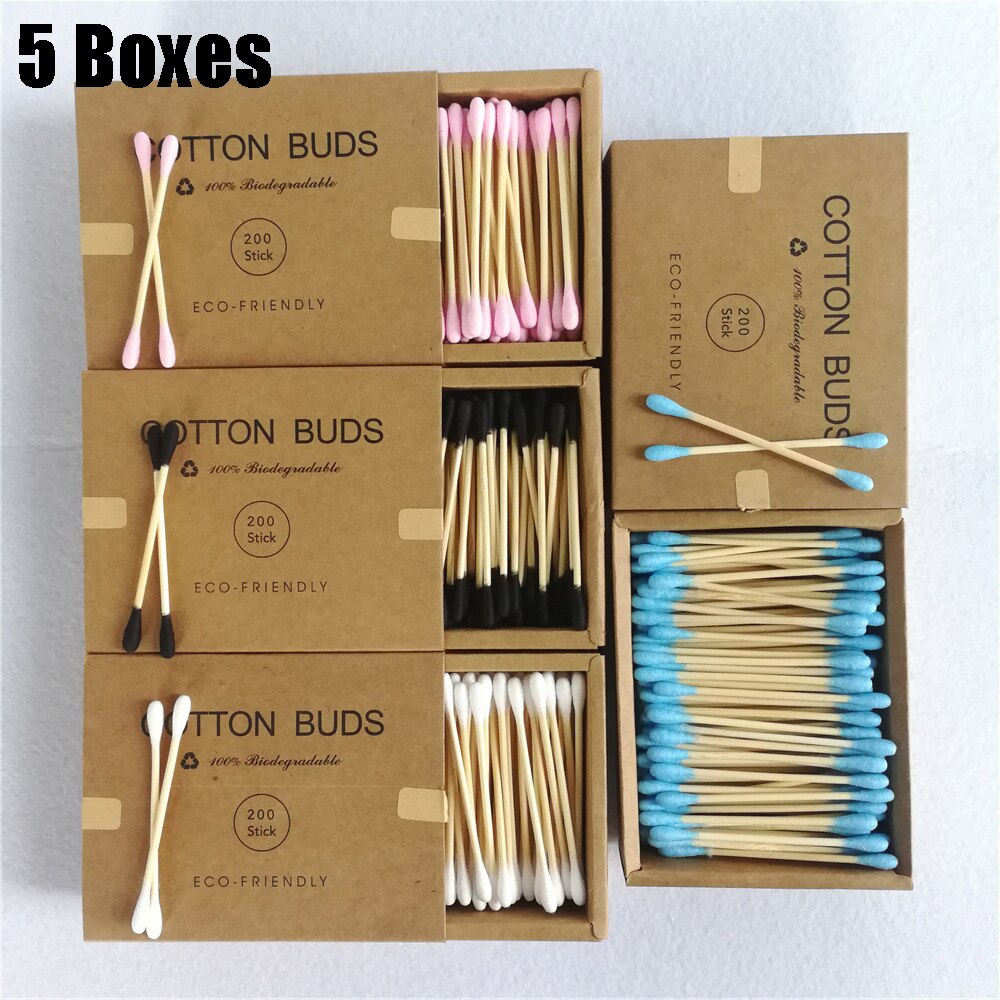 1000Pcs Eco Friendly Color Bamboo Cotton Buds Sticks Wholesale Ear Soft Buds Sticks  hozanas4life   