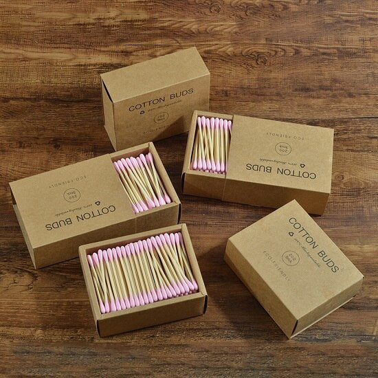1000Pcs Eco Friendly Color Bamboo Cotton Buds Sticks Wholesale Ear Soft Buds Sticks  hozanas4life 5 BOXES 4  