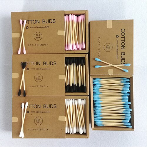 1000Pcs Eco Friendly Color Bamboo Cotton Buds Sticks Wholesale Ear Soft Buds Sticks  hozanas4life 5 BOXES 5  