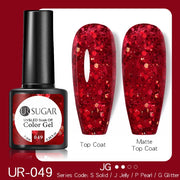 UR SUGAR 7.5ml Glitter UV Gel Nail Polish Glitter Sequins Soak Off nail polish hozanas4life UR-049  