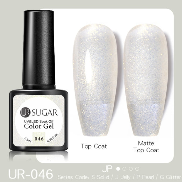 UR SUGAR 7.5ml Glitter UV Gel Nail Polish Glitter Sequins Soak Off nail polish hozanas4life UR-046  