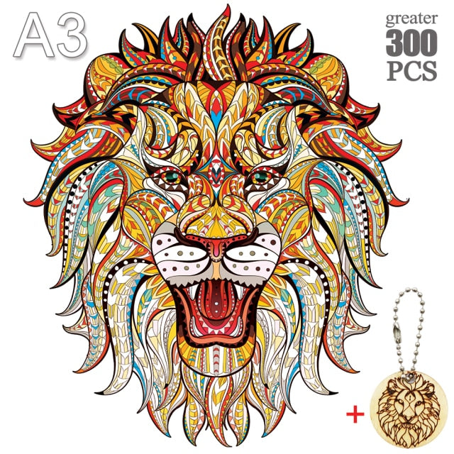 Unique Wooden animal Jigsaw Puzzles Mysterious Lion 3D Puzzle Gift Jigsaw Puzzles hozanas4life SZ-14-A3  