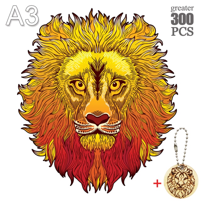 Unique Wooden animal Jigsaw Puzzles Mysterious Lion 3D Puzzle Gift Jigsaw Puzzles hozanas4life SZ-17-A3  