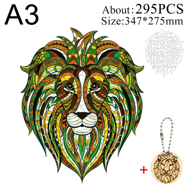 Unique Wooden animal Jigsaw Puzzles Mysterious Lion 3D Puzzle Gift Jigsaw Puzzles hozanas4life SZ-04-A3  