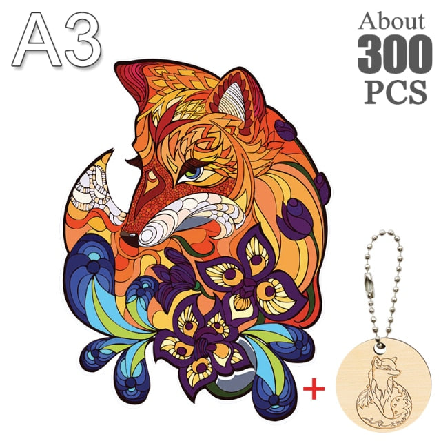 Unique Wooden animal Jigsaw Puzzles Mysterious Lion 3D Puzzle Gift Jigsaw Puzzles hozanas4life HULI-08-A3  