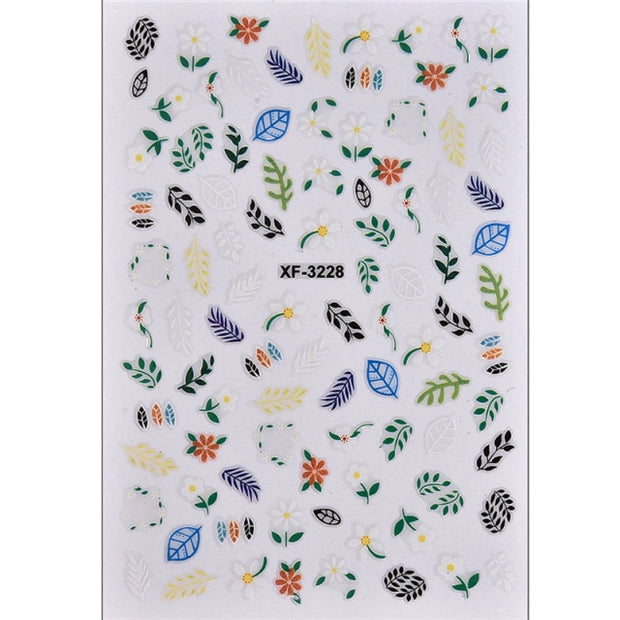 1Pcs Water Nail Decal and Sticker Flower Leaf Tree Green Simple Manicure Nail Art Watermark Manicure Decor Nail Stickers hozanas4life HB927  