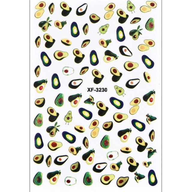 1Pcs Water Nail Decal and Sticker Flower Leaf Tree Green Simple Manicure Nail Art Watermark Manicure Decor Nail Stickers hozanas4life HB929  