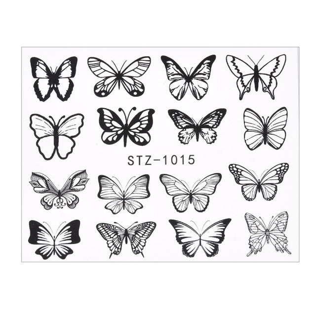 1Pcs Water Nail Decal and Sticker Flower Leaf Tree Green Simple Manicure Nail Art Watermark Manicure Decor Nail Stickers hozanas4life TA610  