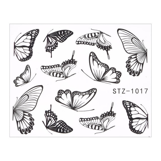 1Pcs Water Nail Decal and Sticker Flower Leaf Tree Green Simple Manicure Nail Art Watermark Manicure Decor Nail Stickers hozanas4life TA612  