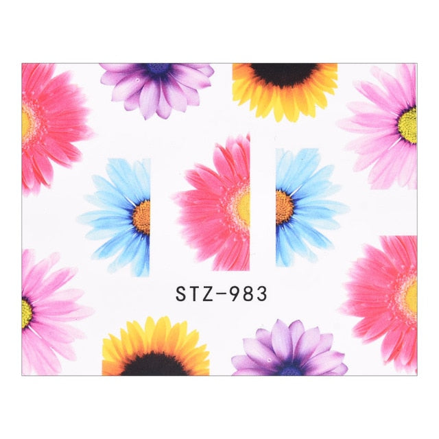 1Pcs Water Nail Decal and Sticker Flower Leaf Tree Green Simple Manicure Nail Art Watermark Manicure Decor Nail Stickers hozanas4life TA613  