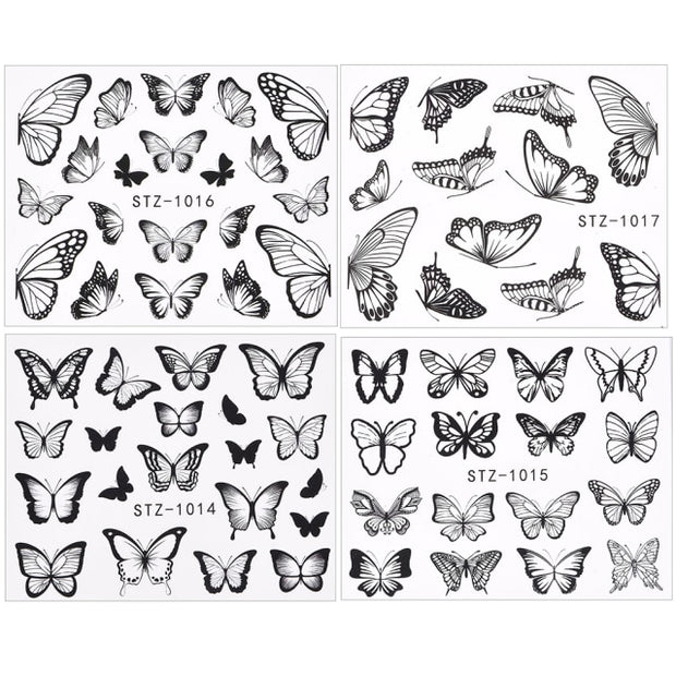 1Pcs Water Nail Decal and Sticker Flower Leaf Tree Green Simple Manicure Nail Art Watermark Manicure Decor Nail Stickers hozanas4life 4Pcs TA609-612  