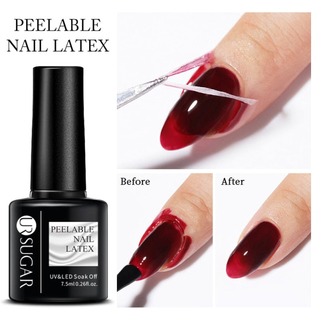 UR SUGAR 7.5ml Glitter UV Gel Nail Polish Glitter Sequins Soak Off nail polish hozanas4life Peelable Nail Latex  