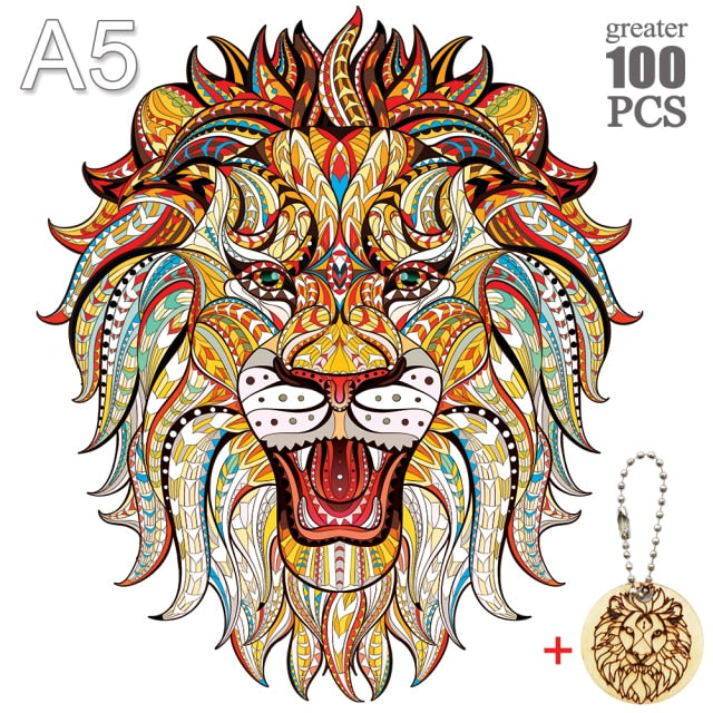 Unique Wooden animal Jigsaw Puzzles Mysterious Lion 3D Puzzle Gift Jigsaw Puzzles hozanas4life SZ-14-A5  