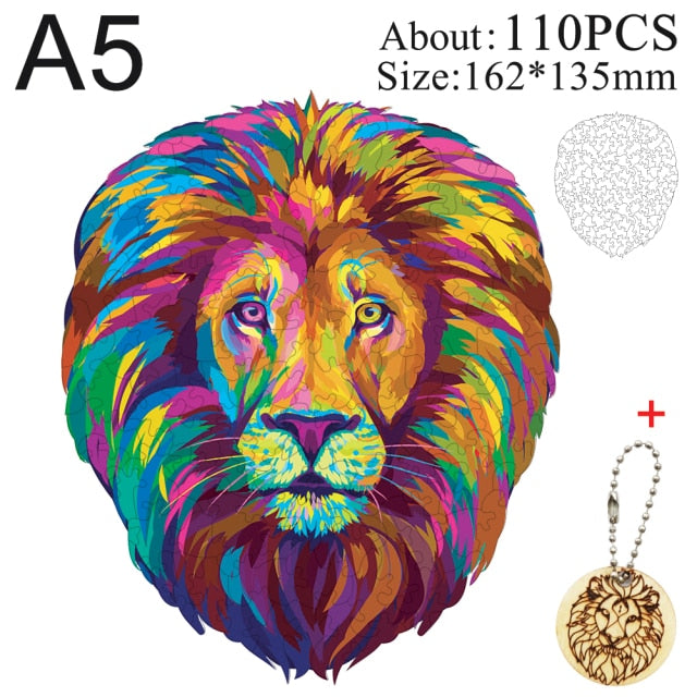 Unique Wooden animal Jigsaw Puzzles Mysterious Lion 3D Puzzle Gift Jigsaw Puzzles hozanas4life SZ-12-A5  