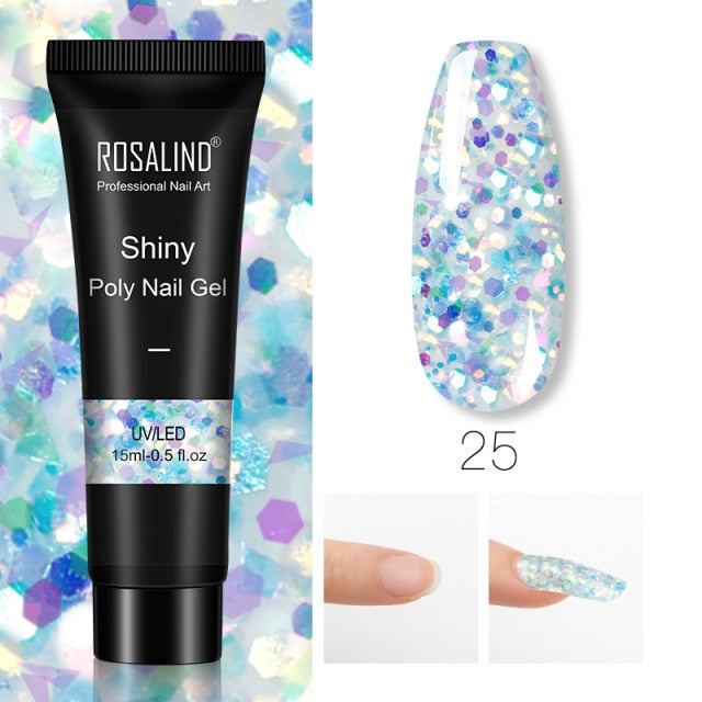 ROSALIND 15ml Poly Extension Nail Gel For Nail Art Manicure nail polish hozanas4life RE09-25  