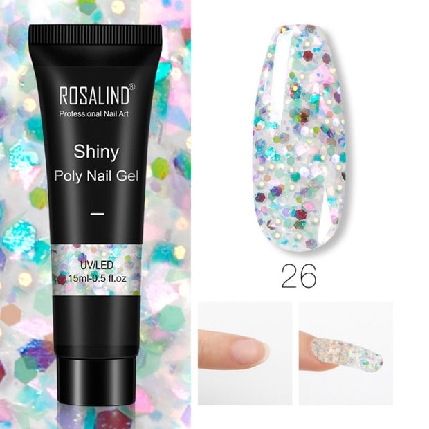 ROSALIND 15ml Poly Extension Nail Gel For Nail Art Manicure nail polish hozanas4life RE09-26  