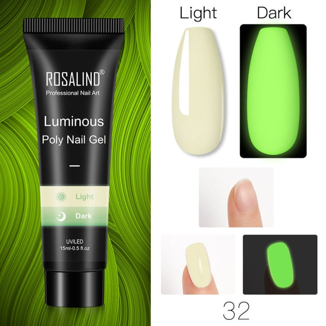 ROSALIND 15ml Poly Extension Nail Gel For Nail Art Manicure nail polish hozanas4life RE09-32  