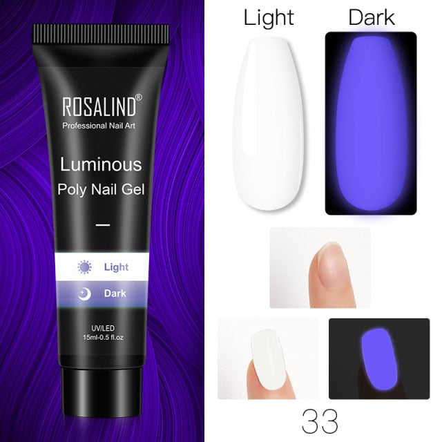 ROSALIND 15ml Poly Extension Nail Gel For Nail Art Manicure nail polish hozanas4life RE09-33  