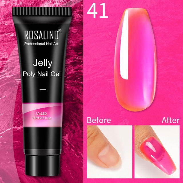 ROSALIND 15ml Poly Extension Nail Gel For Nail Art Manicure nail polish hozanas4life RE09-41  