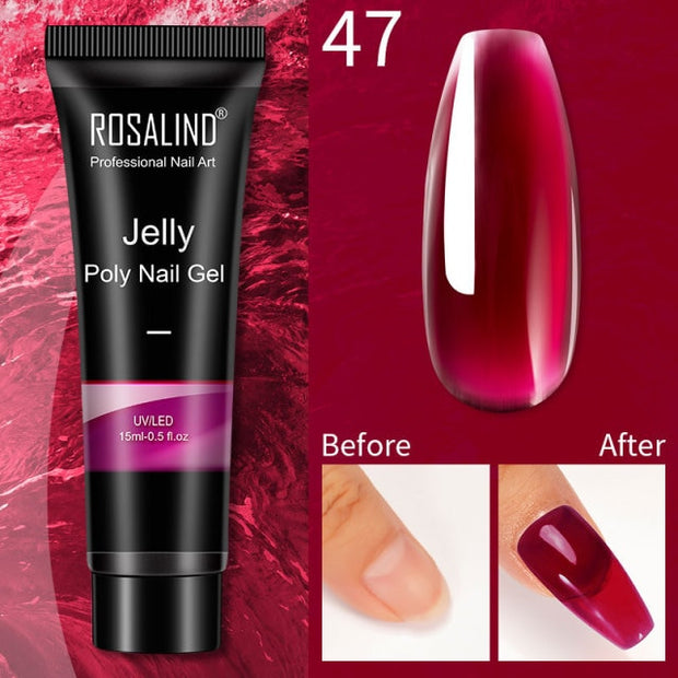 ROSALIND 15ml Poly Extension Nail Gel For Nail Art Manicure nail polish hozanas4life RE09-47  