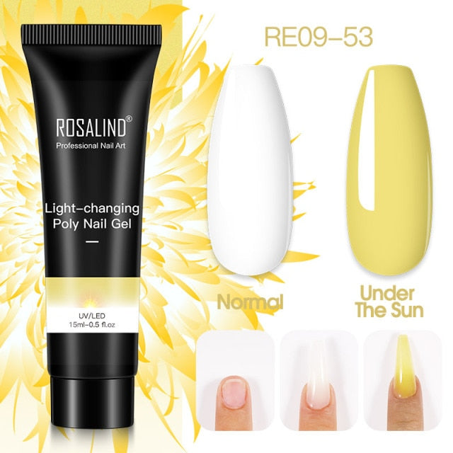 ROSALIND 15ml Poly Extension Nail Gel For Nail Art Manicure nail polish hozanas4life RE09-53  